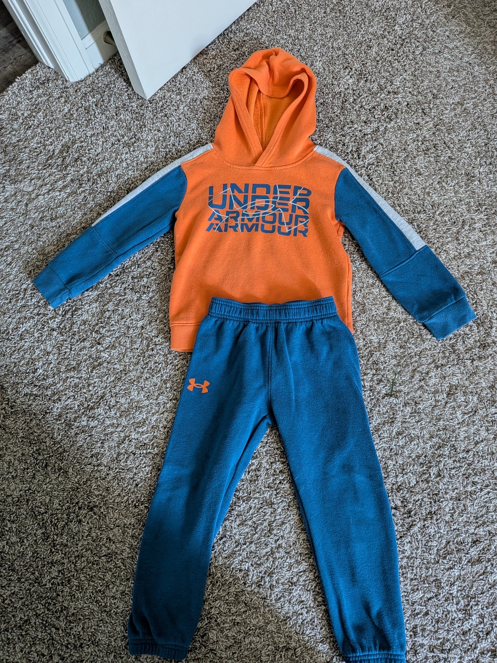 Under Armour Orange & Blue Kids Hoodie and Jogger Set